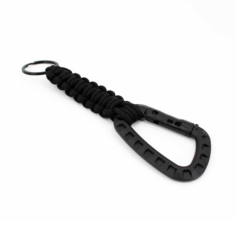 MOSCHETTONE CON PARACORD E ANELLO METALLICO NERO IMMORTAL WARRIOR