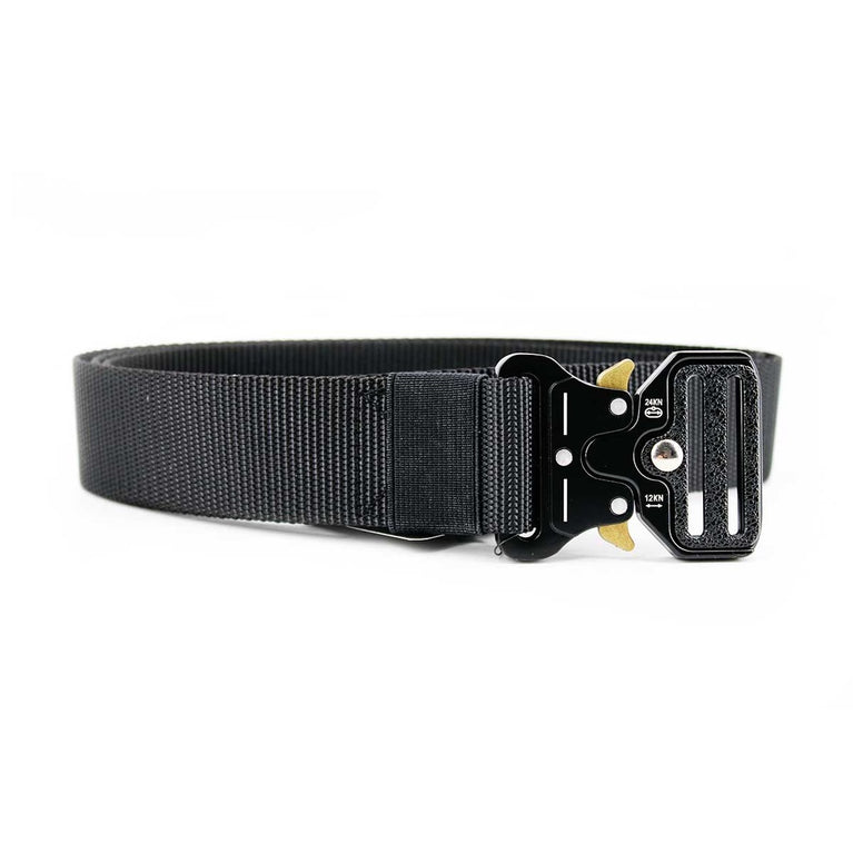 CINTURA TATTICA REGOLABILE IN NYLON NERA CON CHIUSURA STILE COBRA IMMORTAL WARRIOR