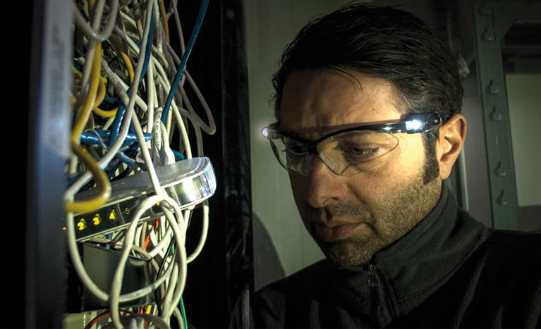 Occhiale Widelamp Scocca Nera Con Led Lens Clear Cofra