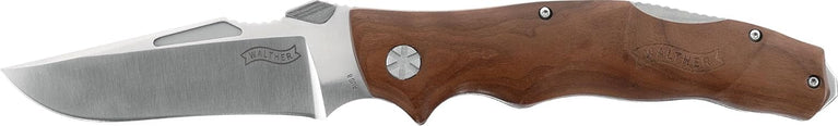 COLTELLO AFW CON LAMA RICHIUDIBILE E IMPUGNATURA IN LEGNO DI NOCE WALTHER