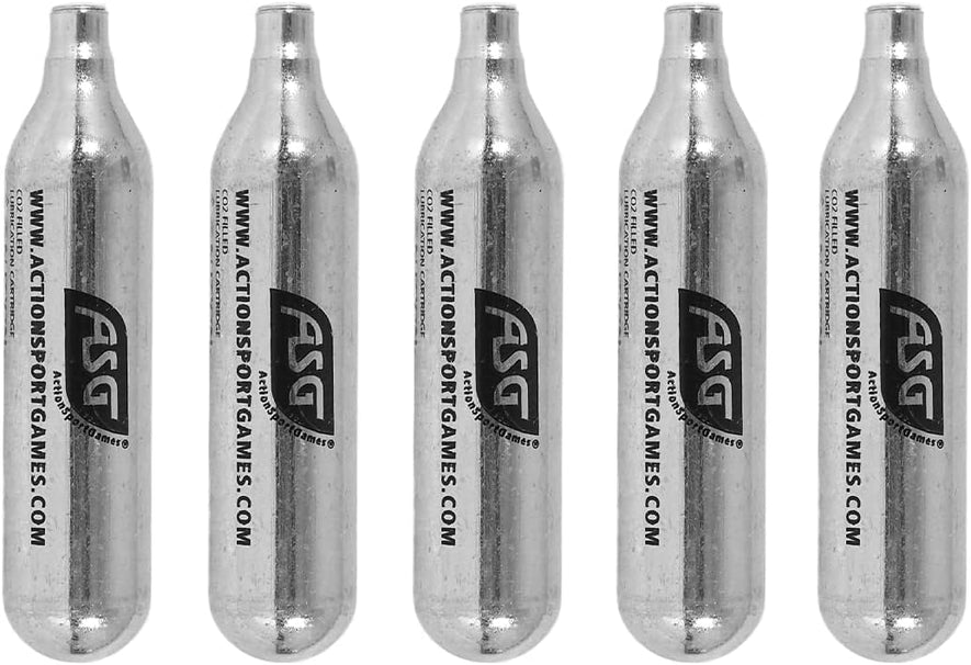 CONFEZIONE DA 5 BOMBOLETTE DI CO2 CON LUBRIFICANTE DA 12gr ULTRAIR ASG