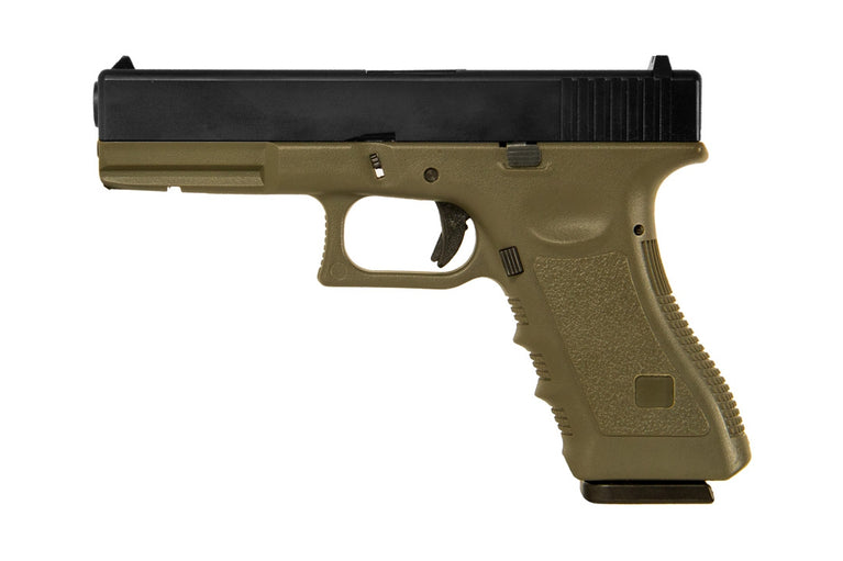 PISTOLA A GAS SCARRELLANTE GLOCK 17 OD GREEN EVOLUTION