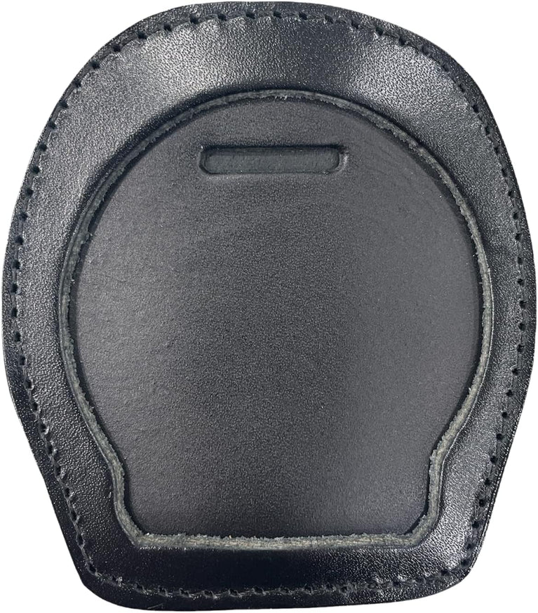 PORTA PLACCA IN CUOIO NERO CON CLIP PER PLACCHE CARABINIERI