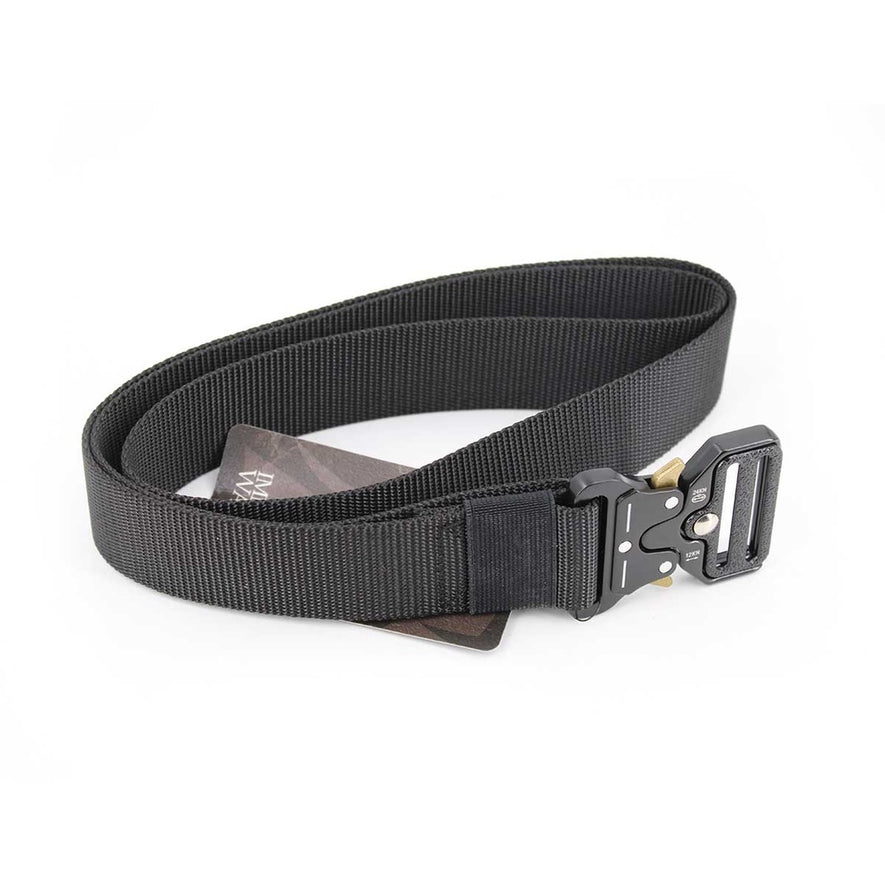 CINTURA TATTICA REGOLABILE IN NYLON NERA CON CHIUSURA STILE COBRA IMMORTAL WARRIOR