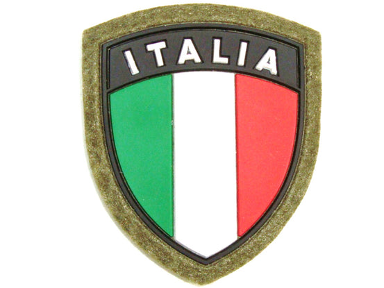PATCH IN PVC SCUDETTO ITALIA CON FONDO VERDE