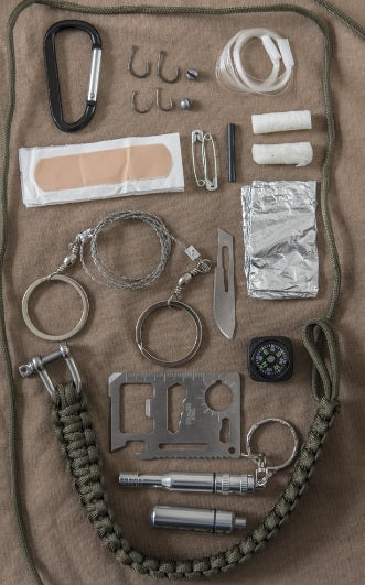 KIT DI SOPRAVVIVENZA GRANDE IN PARACORD MILTEC