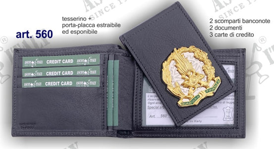 PORTAFOGLIO GUARDIA DI FINANZA  CON PORTATESSERINO ESTRAIBILE  ED ESPONIBILE ASCOT
