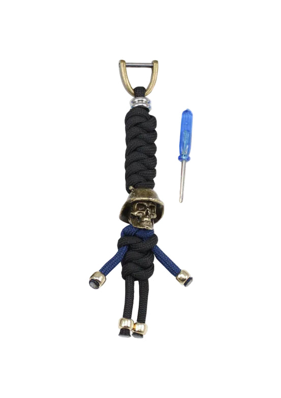 PORTACHIAVI IN PARACORD INTRECCIATO A FORMA DI TESCHIO THIRD AMONT