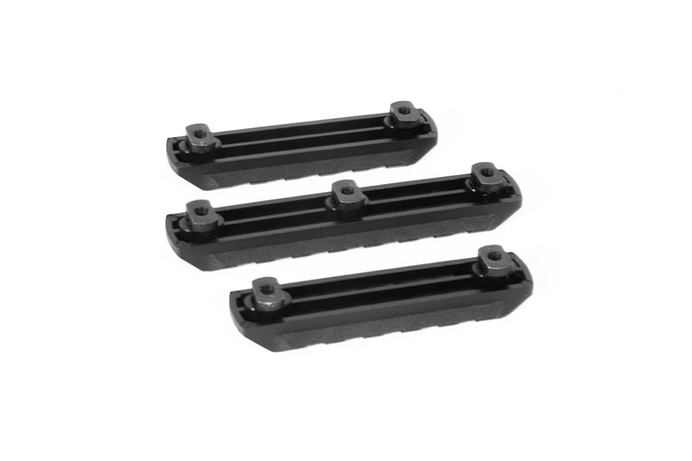 SLITTE RAIL IN POLIMERO CON ATTACCO M-LOK SET DA 3 SLITTE NERE EVOLUTION
