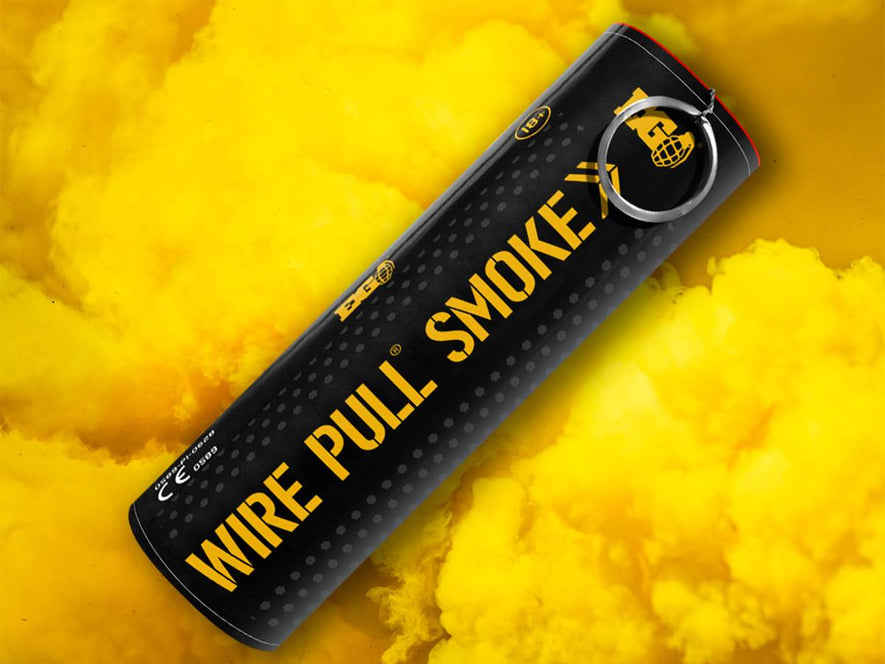 FUMOGENO GIALLO CON ANELLO A STRAPPO ENOLA GAYE