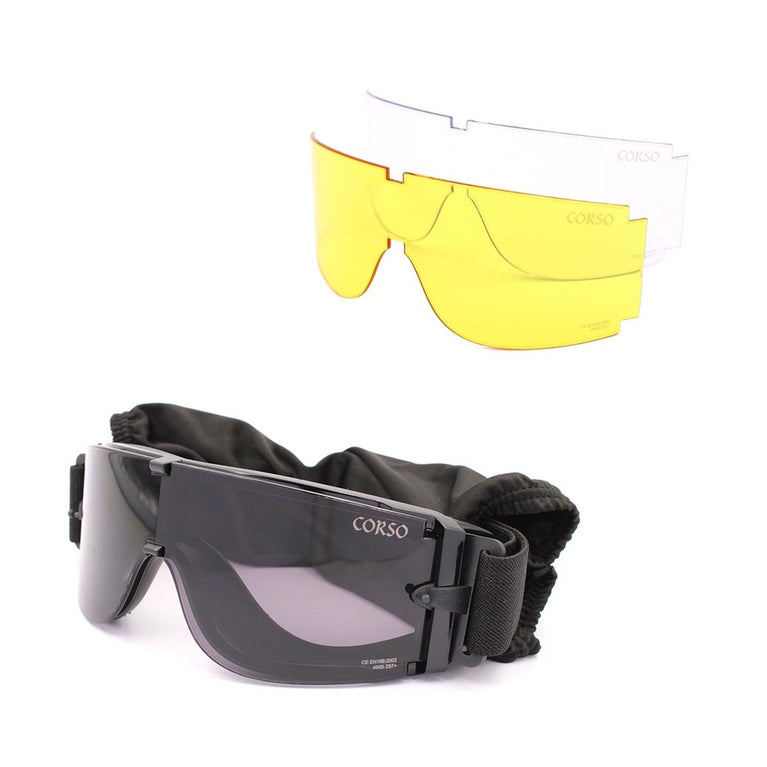 OCCHIALI PROTETTIVI REVENGE MK800 CON MONTATURA NERA CORSO