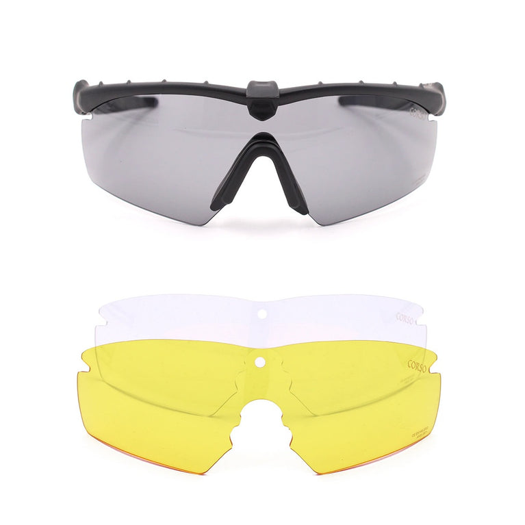 OCCHIALI CON 3 LENTI REVENGE ROGER CON MONTATURA NERA CORSO