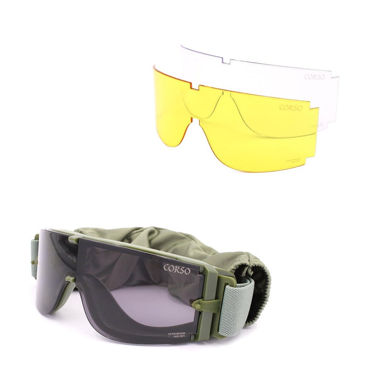 OCCHIALI PROTETTIVI REVENGE MK800 CON MONTATURA OD GREEN CORSO