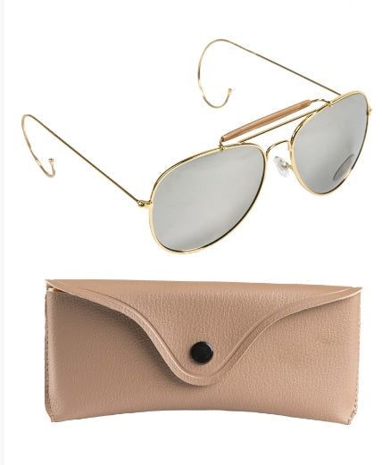 OCCHIALI us pilot CON LENTI A SPECCHIO CON CUSTODIA MILTEC