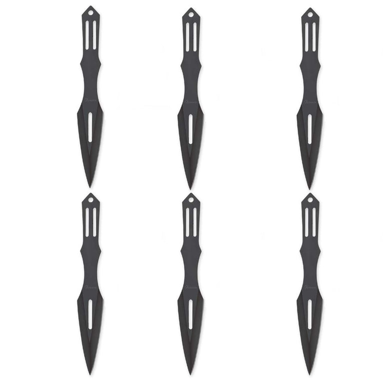 COLTELLI DA LANCIO SET DA 6 COLTELLI CON FODERO COLORE NERO ALBAINOX