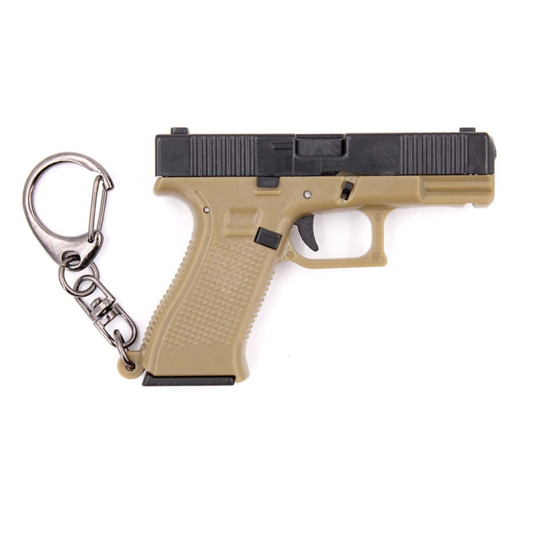 PORTACHIAVE A FORMA DI PISTOLA G19 NERA/TAN DA 6,5CM BLOOD HERITAGE