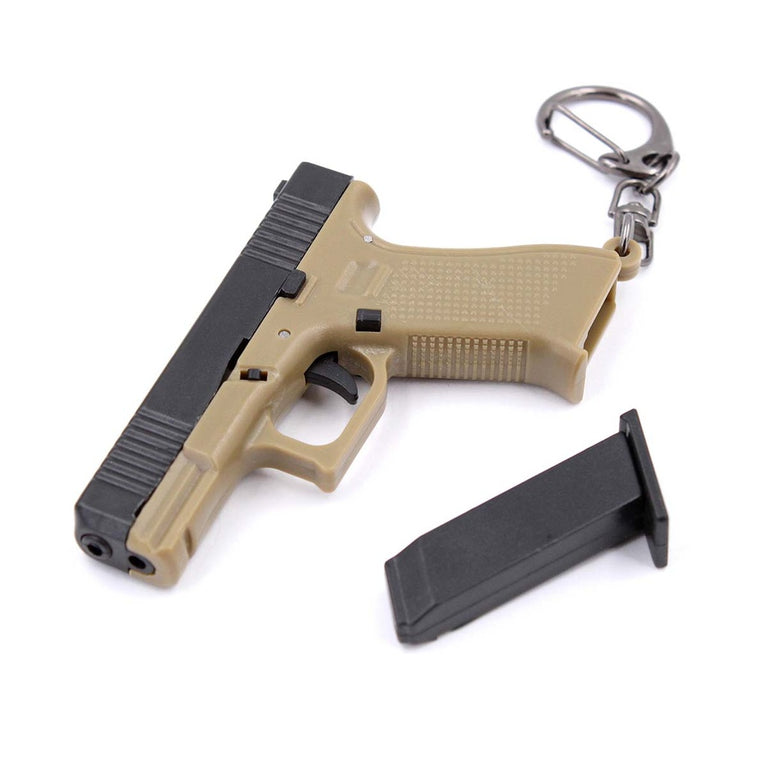 PORTACHIAVE A FORMA DI PISTOLA G19 NERA/TAN DA 6,5CM BLOOD HERITAGE