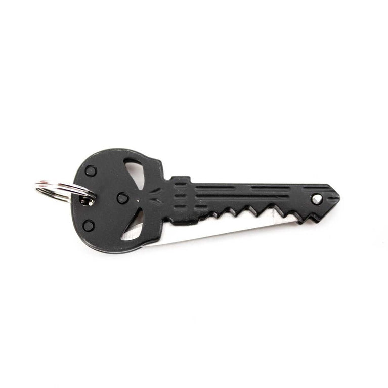 COLTELLINO PORTACHIAVI A FORMA DI CHIAVE CON LOGO PUNISHER NERO ALBAINOX