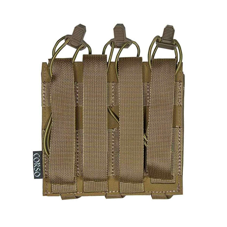 TASCA TRIPLA PORTA CARICATORI STILE MP5/MP7 COYOTE BROWN CORSO