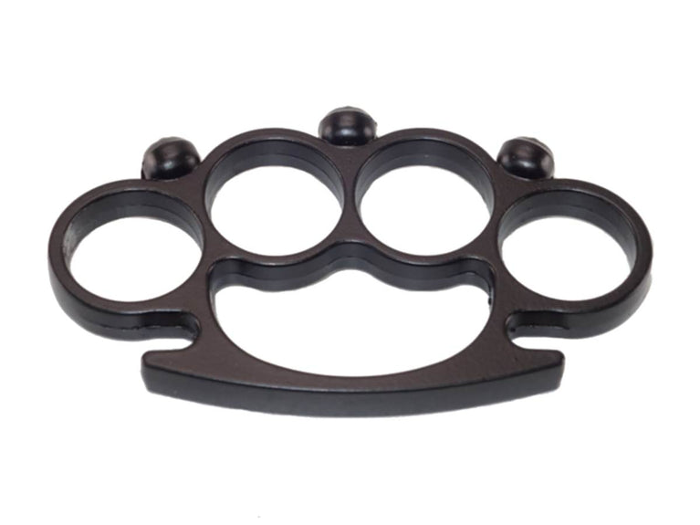 FERMACARTE TIRAPUGNI NERA CON TESCHI IN ACCIAIO NERO