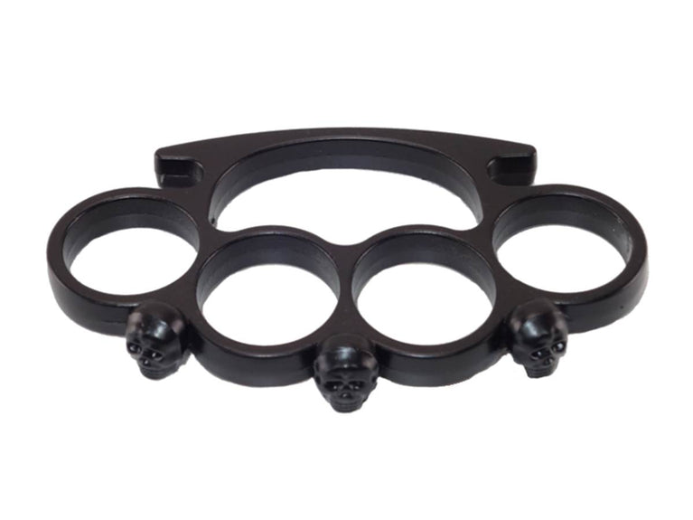 FERMACARTE TIRAPUGNI NERA CON TESCHI IN ACCIAIO NERO