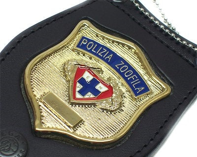 PORTA PLACCA DA COLLO O DA CINTURA CON PLACCA POLIZIA ZOOFILA VEGA HOLSTER