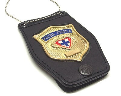 PORTA PLACCA DA COLLO O DA CINTURA CON PLACCA POLIZIA ZOOFILA VEGA HOLSTER