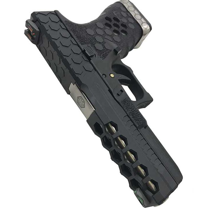 PISTOLA SOFTAIR A GAS HEX-CUT NERA/SILVER AW CUSTOM