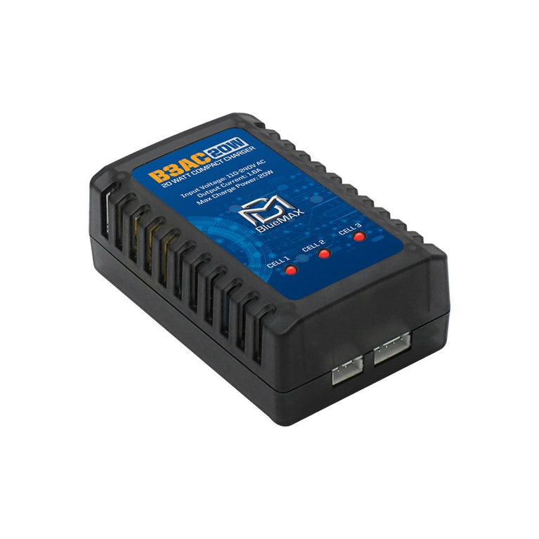 Caricabatterie compatto per batterie Li-Po BLUEMAX POWER B3AC 20W BLUEMAX