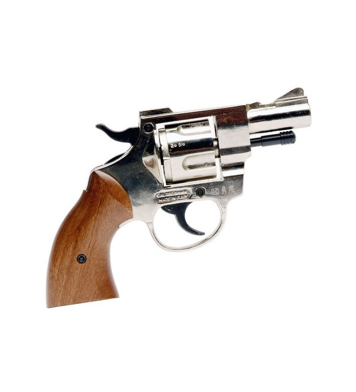 REVOLVER A SALVE OLIMPYC CAL. 380 NIKEL E LEGNO BRUNI