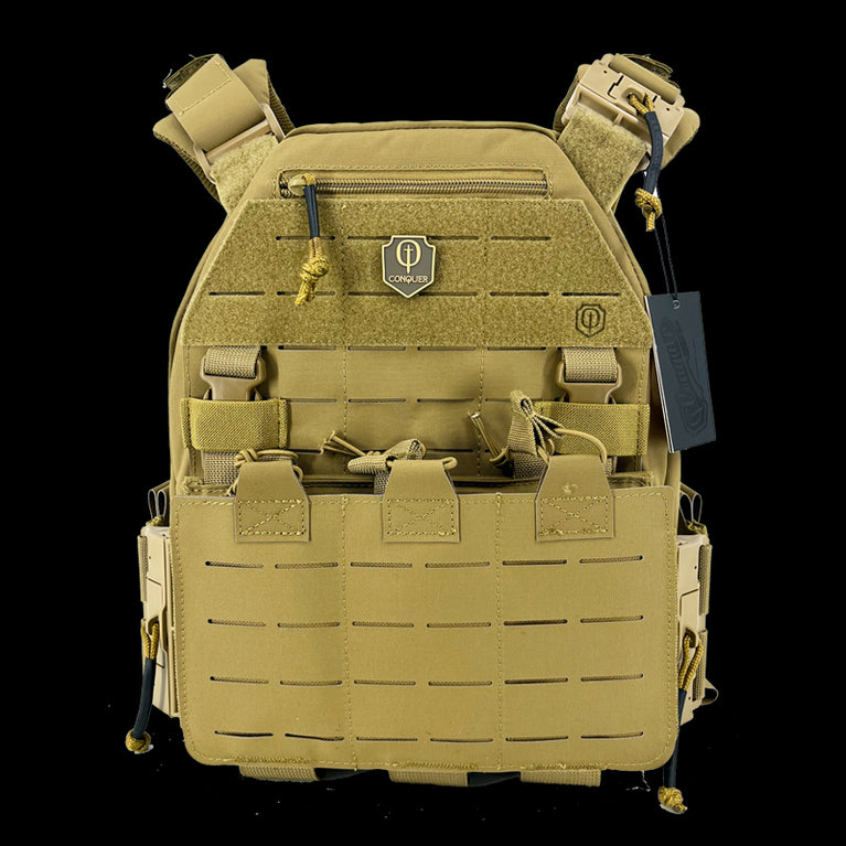 TATTICO PLATE CARRIER MQR COYOTE BROWN CONQUER