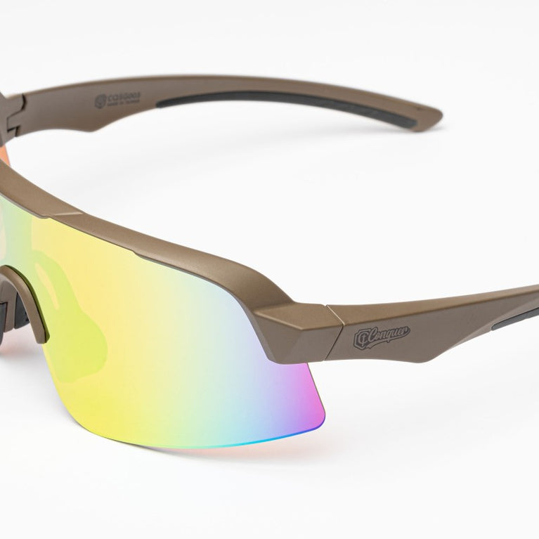 OCCHIALI TYGOR CQSG003 CON LENTI ROUGE MULTICOLOR E MONTATURA TAN CONQUER