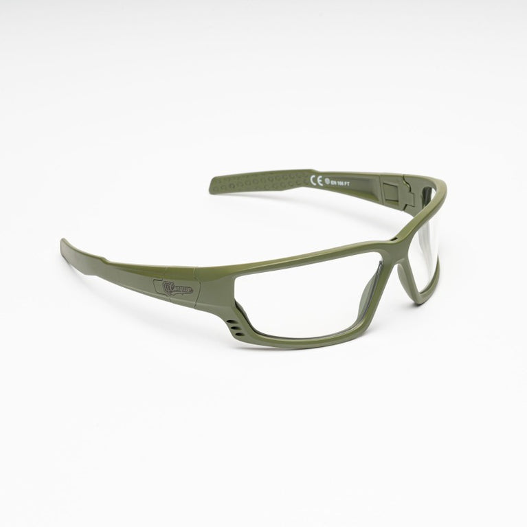OCCHIALI ZYPHER CQSG001 CON LENTI TRASPARENTI E MONTATURA VERDE CONQUER