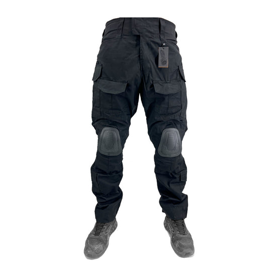 PANTALONI CON GINOCCHIERE M3G NERI CONQUEST TACTICAL