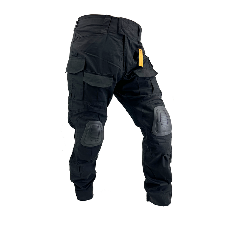 PANTALONI CON GINOCCHIERE M3G NERI CONQUEST TACTICAL