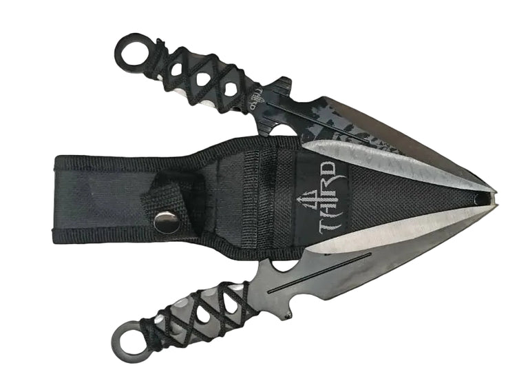 SET DA 2 COLTELLI DA LANCIO CON FODERO IN NYLON THIRD AMONT