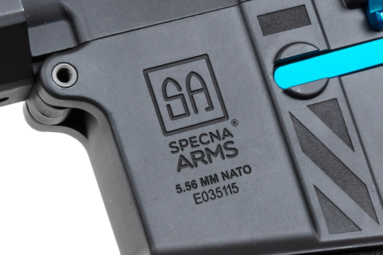 FUCILE SOFTAIR ELETTRICO SA-E40 EDGE HAL2 ETU LIGHT OPS STOCK GEN.2 NERO/BLU SPECNA ARMS