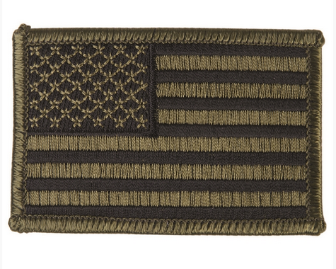 PATCH BANDIERA USA RICAMATA OD GREEN CON VELCRO MILTEC