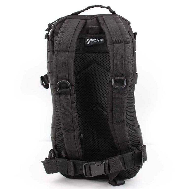 ZAINO TATTICO DA 36 LT SISTEMA MOLLE A TAGLIO LASER COLORE NERO IMMORTAL WARRIOR