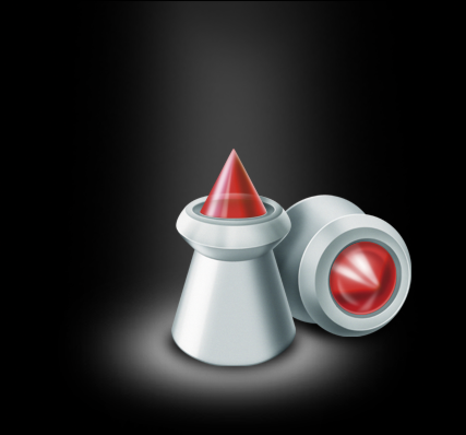 PIOMBINI ACCUTEK RED FIRE LISCI CON PUNTA IN POLIMERO CAL.4,5 (0.51 g 7,87gr) GAMO