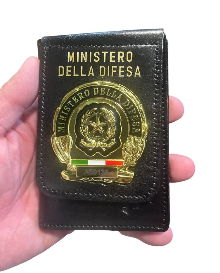 PORTAFOGLIO IN PELLE CON PLACCA RIMOVIBILE MINISTERO DELLA DIFESA ASCOT