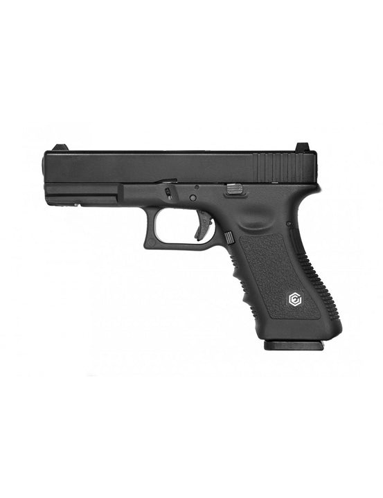 PISTOLA A GAS SCARRELLANTE GLOCK 17 NERA METAL SCARRELLANTE EVOLUTION AIRSOFT
