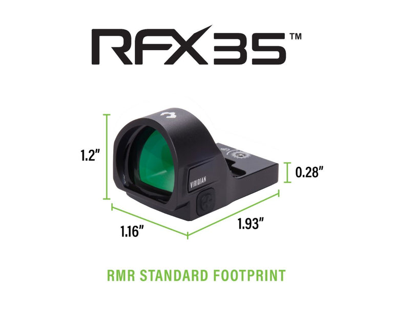 MIRINO REFLEX PER PISTOLE RFX35 1X22 M.GREEN DOT RMR MOUNT VIRIDIAN