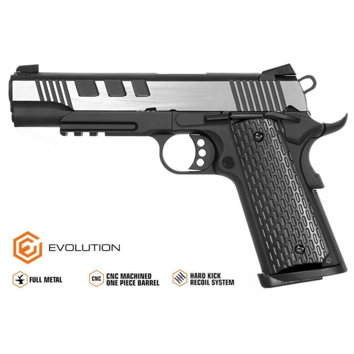 PISTOLA E911 DEFENDER STEEL FULL METAL SCARRELLANTE EVOLUTION AIRSOFT