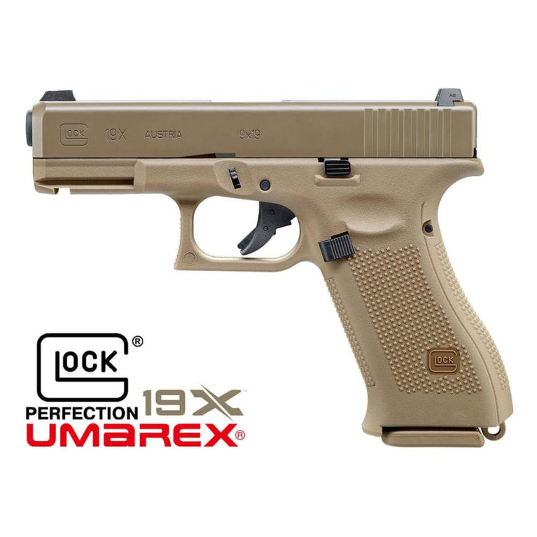 PISTOLA GLOCK 19X METAL VERSION GAS SCARRELLANTE COLORE DESERT UMAREX