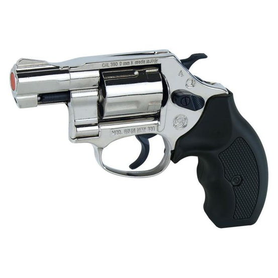 REVOLVER A SALVE IN METALLO NIKELATO NEW 380 CANNA CORTA BRUNI