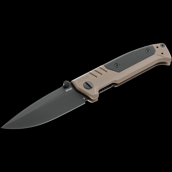 COLTELLO A LAMA TANTO RICHIUDIBILE CON IMPUGNATURA TAN\NERA WALTHER