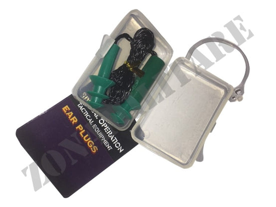 Tappi Per Orecchie Colore Verde Con Cordino E Custodia