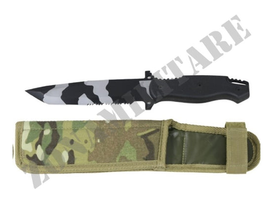 Coltello Swat Tactical Knife Con Fodero Multicam