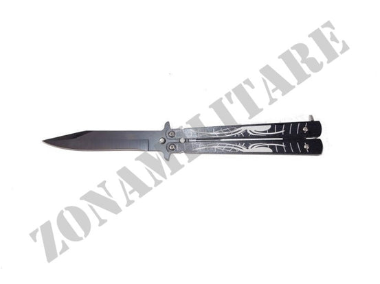 Coltello A Farfalla Richiudibile Spider Grigio 10 Cm